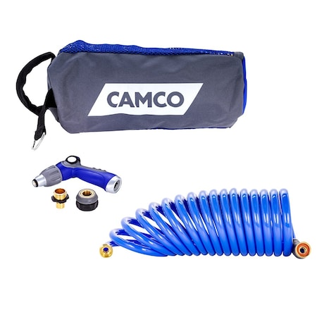 Camco 20' Coiled Hose & Spray Nozzle Kit 41980